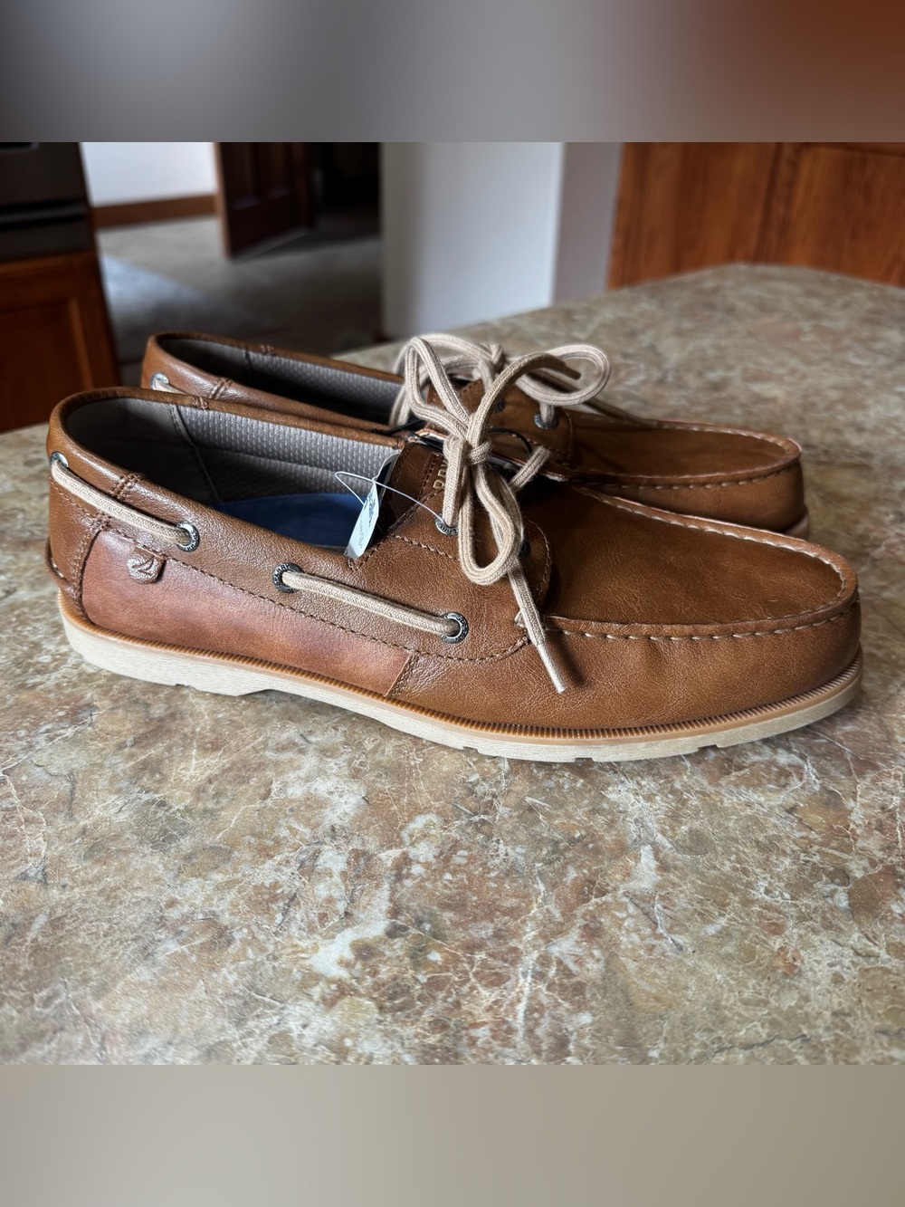 Sperry Casco 2-Eye Boat Shoe Leather Loafer Brown Mens Size 9.5 US Driving Shoe
